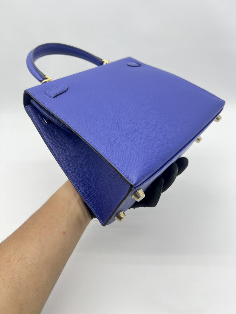 Hermes Kelly 25 Epsom Bleu Electrique GHW
