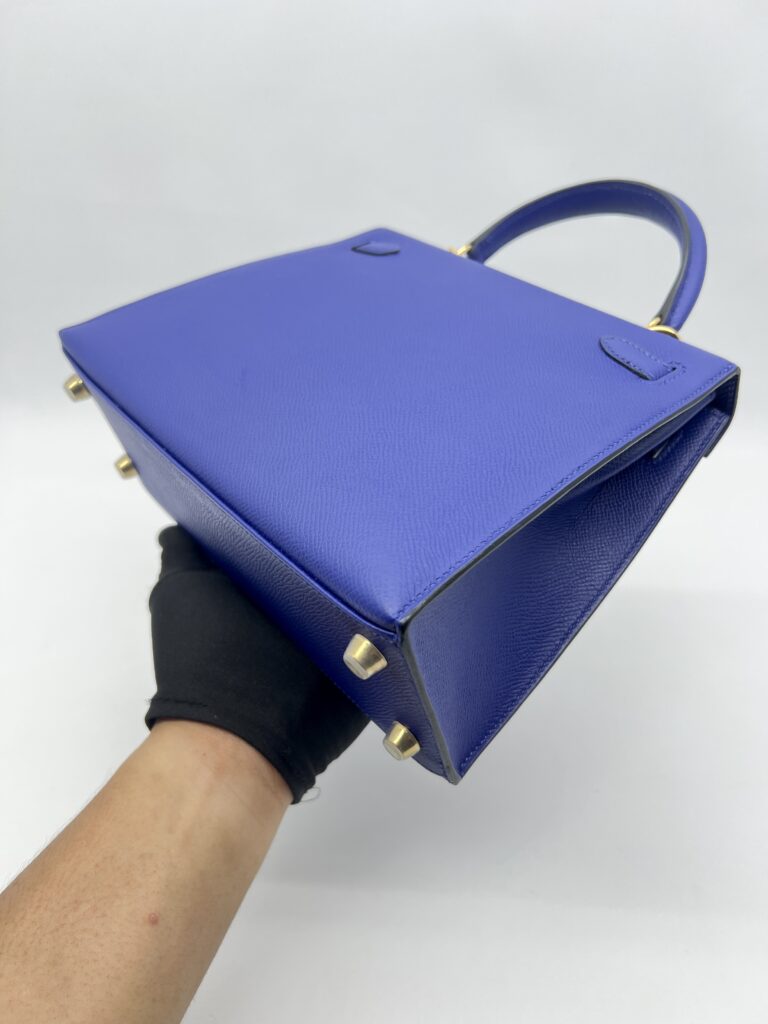 Hermes Kelly 25 Epsom Bleu Electrique GHW