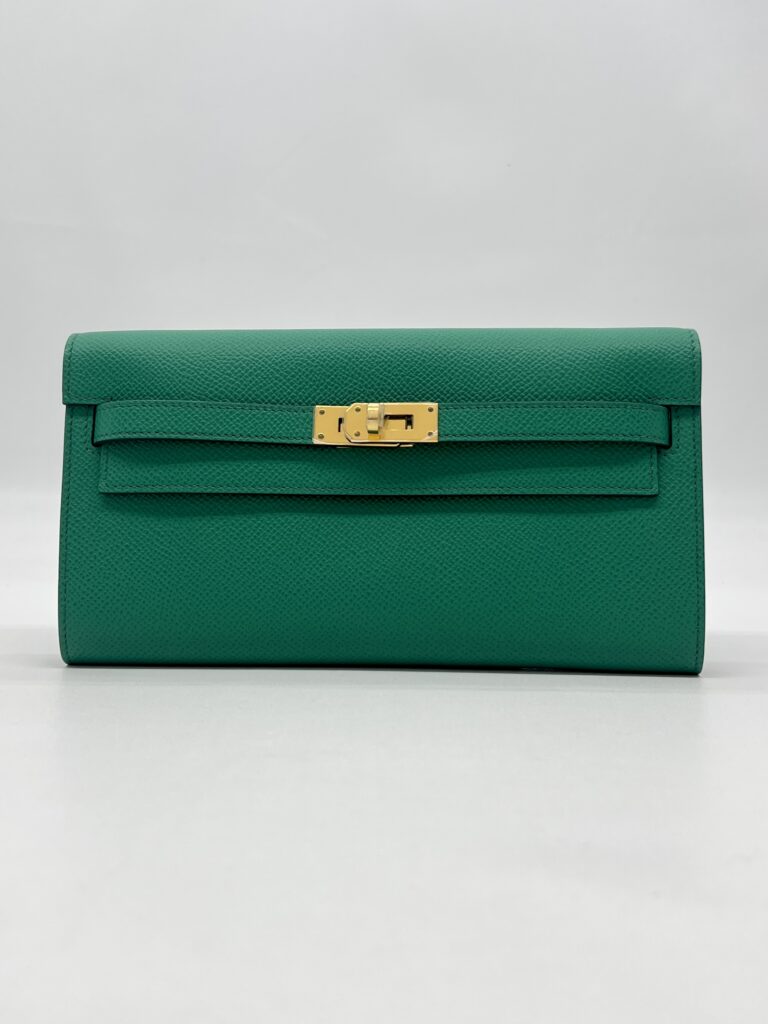 Hermes Kelly Wallet To Go Epsom Vert Jade GHW
