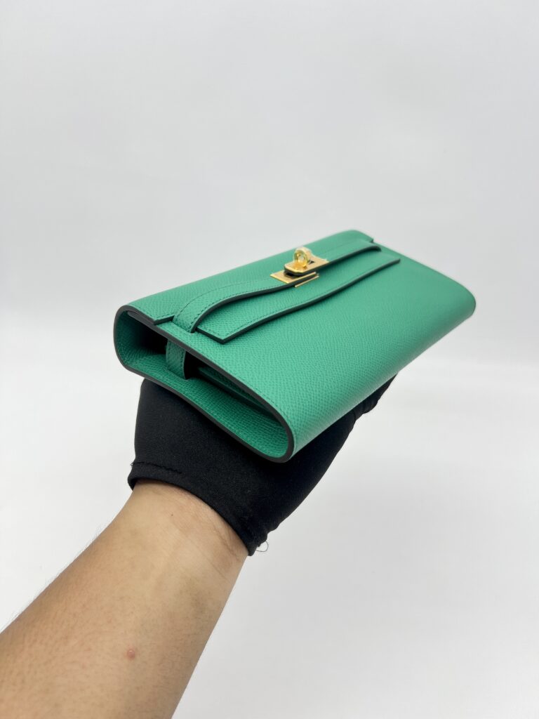 Hermes Kelly Wallet To Go Epsom Vert Jade GHW