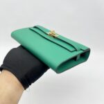 Hermes Kelly Wallet To Go Epsom Vert Jade GHW