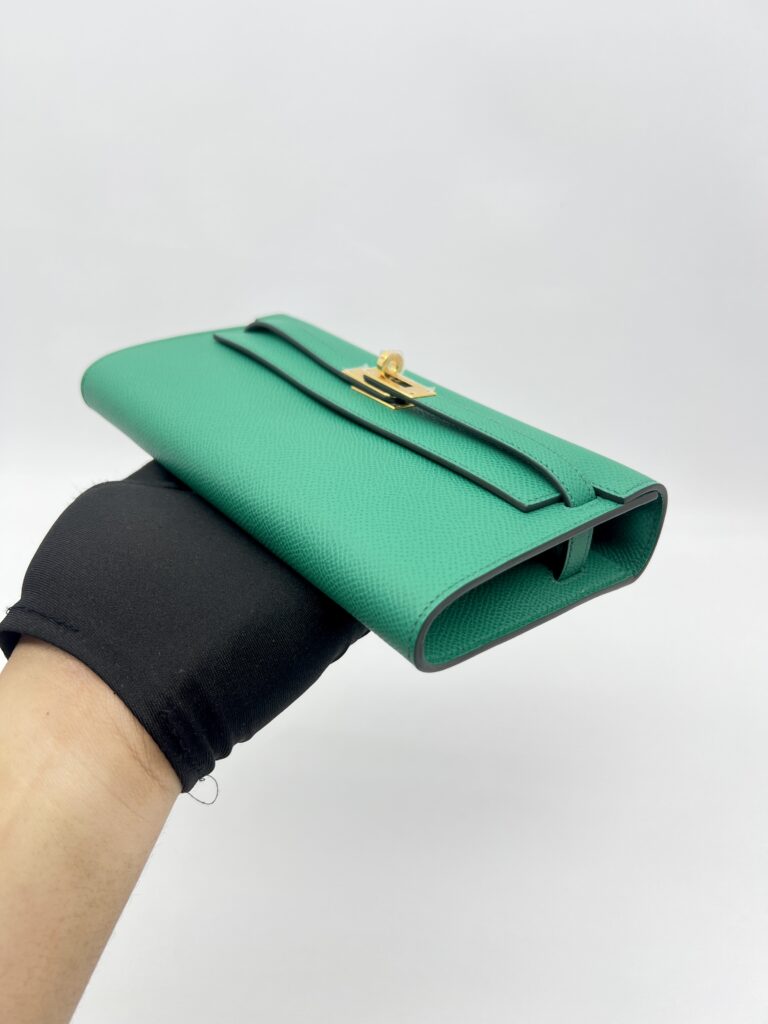 Hermes Kelly Wallet To Go Epsom Vert Jade GHW