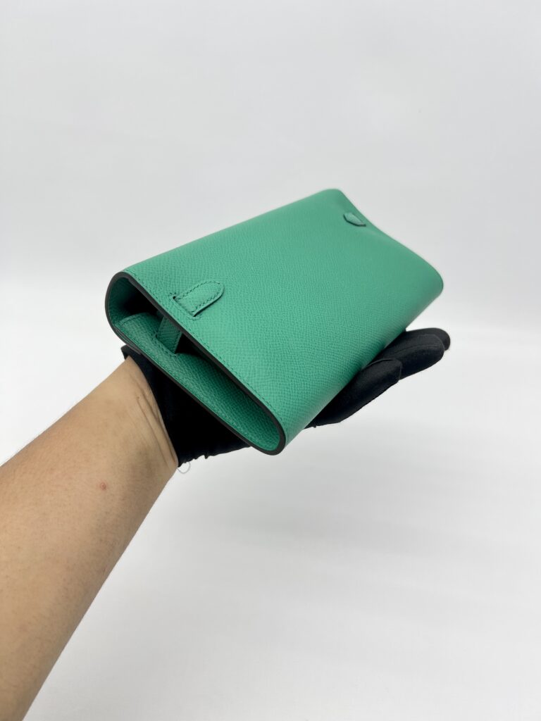 Hermes Kelly Wallet To Go Epsom Vert Jade GHW