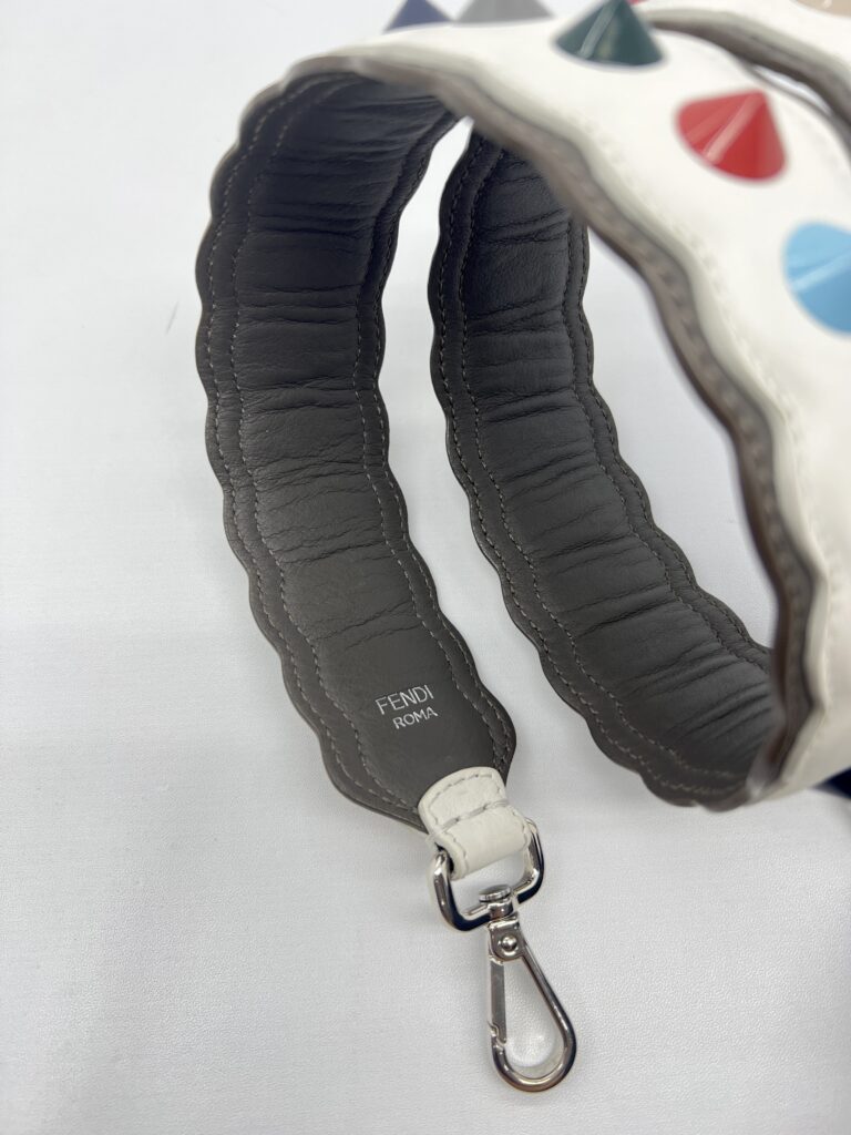 Fendi Studded Strap White Grey Multicolor SHW