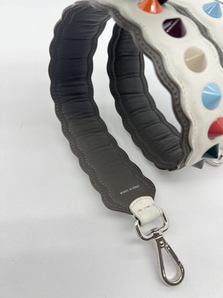 Fendi Studded Strap White Grey Multicolor SHW