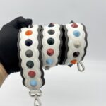 Fendi Studded Strap White Grey Multicolor SHW