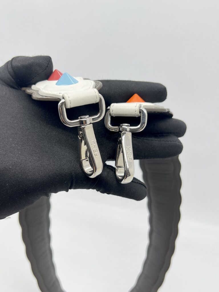 Fendi Studded Strap White Grey Multicolor SHW
