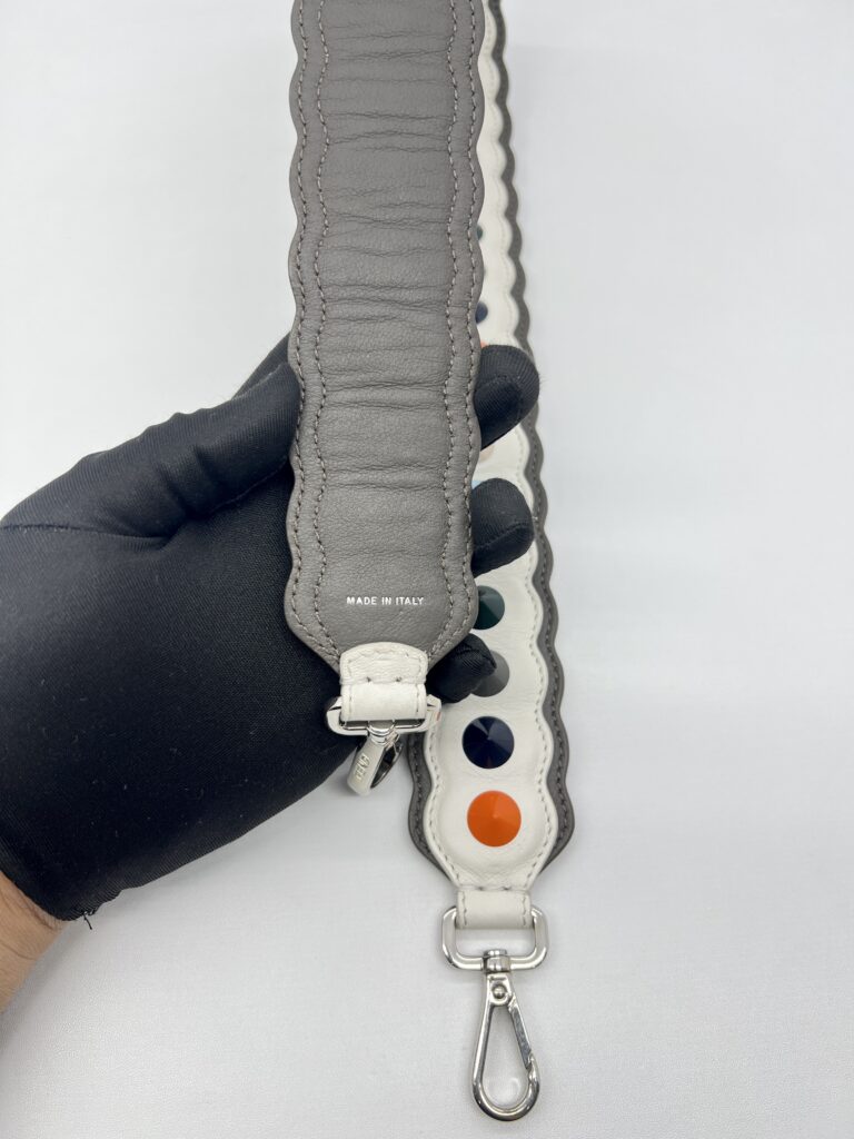 Fendi Studded Strap White Grey Multicolor SHW
