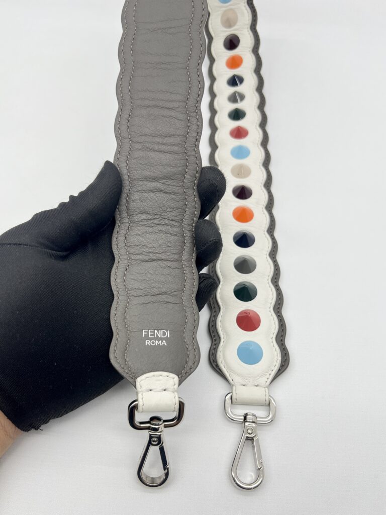 Fendi Studded Strap White Grey Multicolor SHW