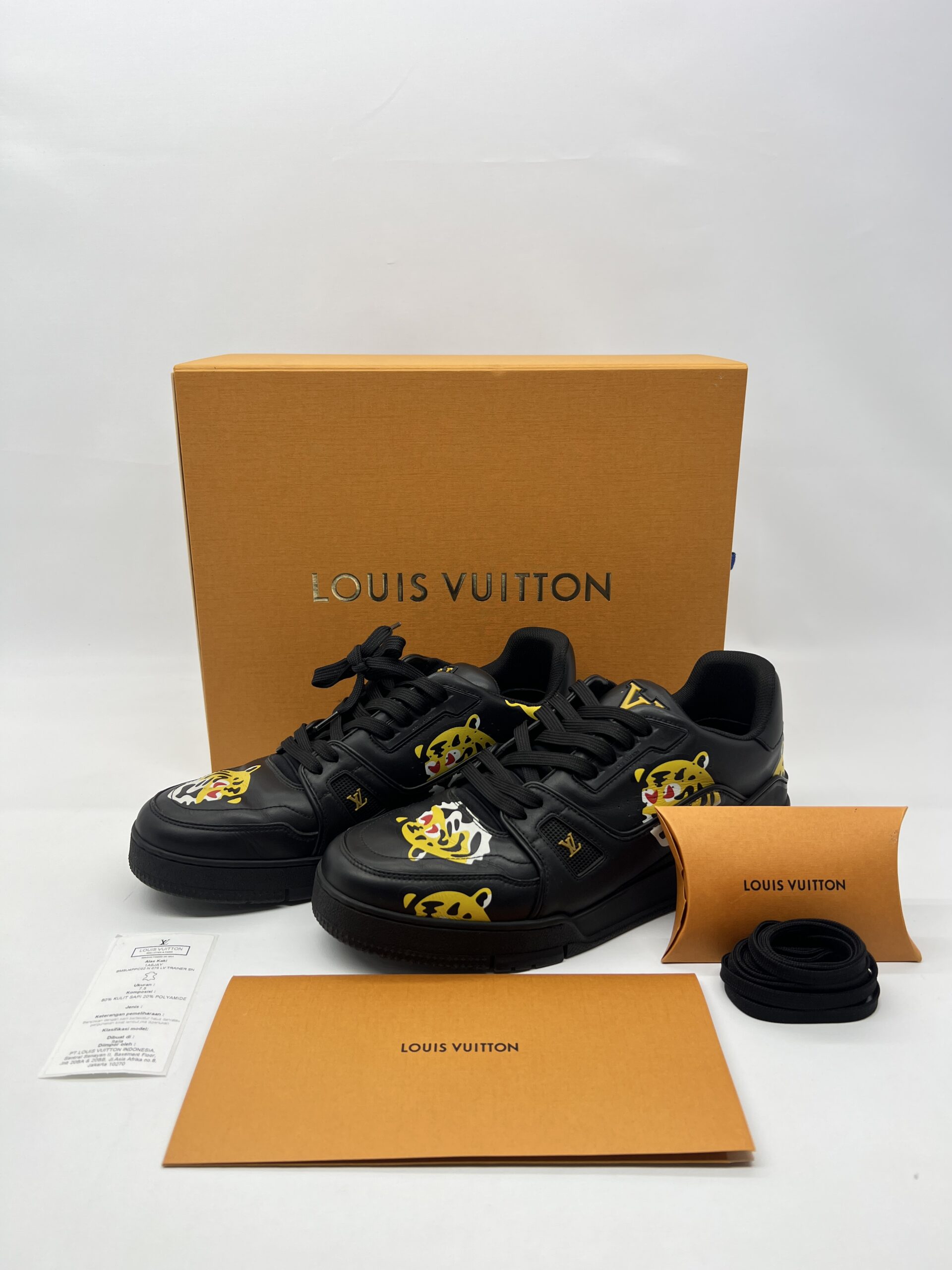 Louis Vuitton Trainer Sneaker x Nigo Black Tiger Printed