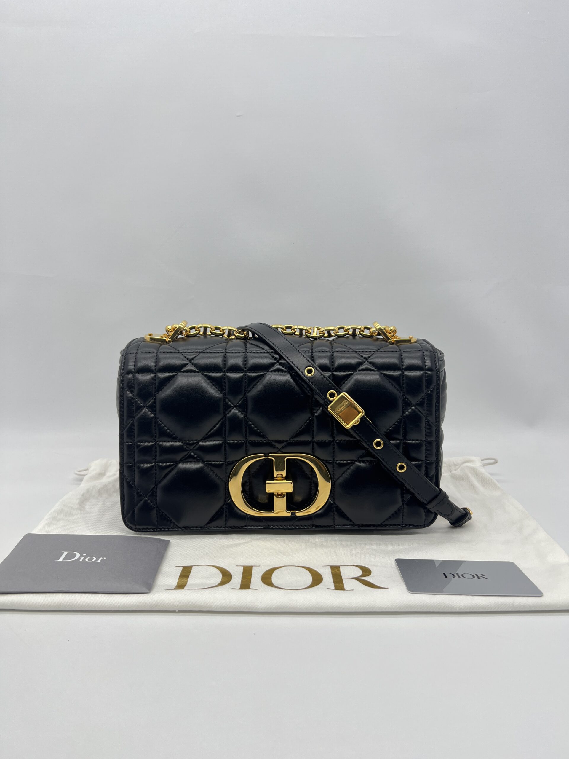 Dior Medium Caro Padded Black GHW