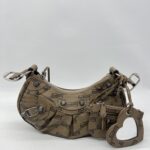 Balenciaga Cagole Xs Brown All Over Logo SHW