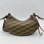 Balenciaga Cagole Xs Brown All Over Logo SHW