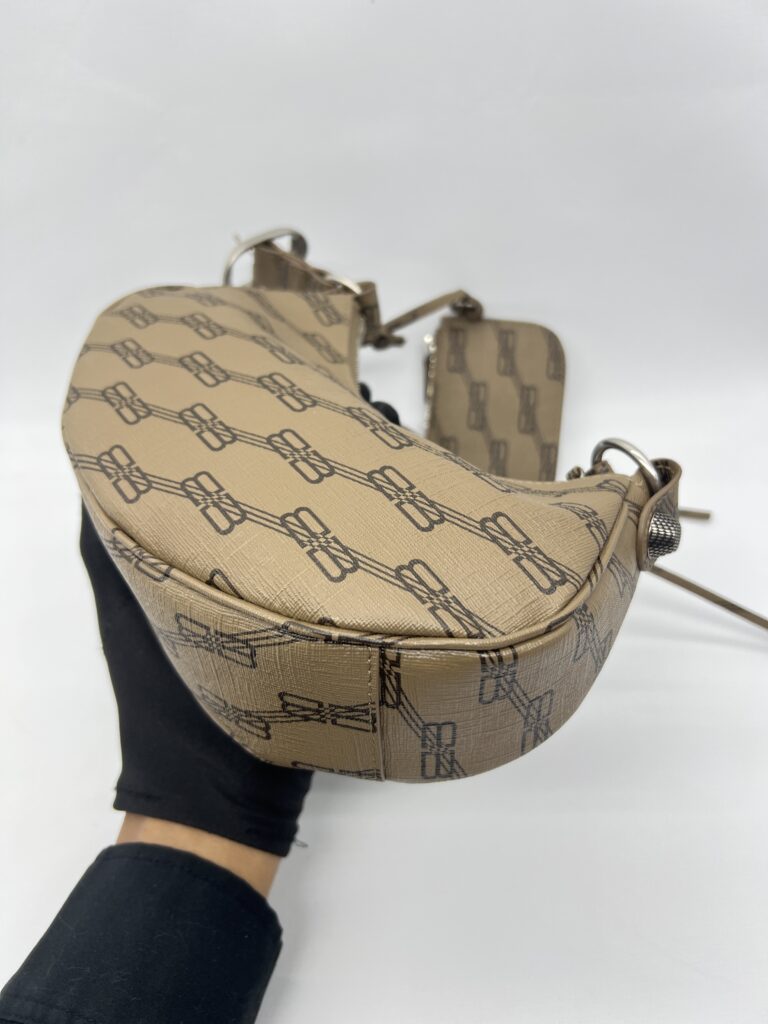 Balenciaga Cagole Xs Brown All Over Logo SHW