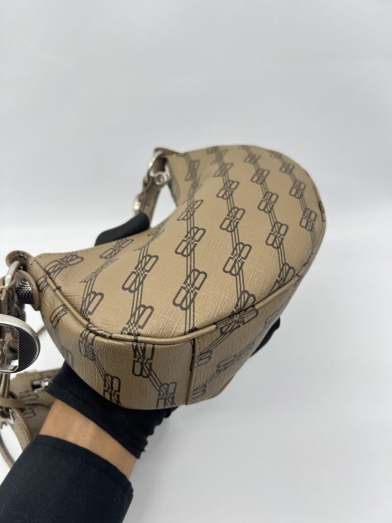 Balenciaga Cagole Xs Brown All Over Logo SHW