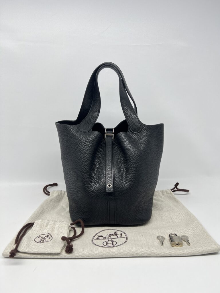Hermes Picotin 22 Clemence Noir PHW