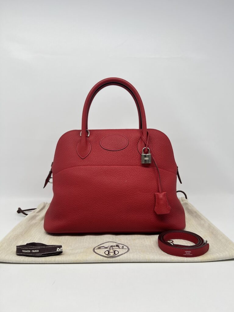 Hermes Bolide 31 Rouge Casaque PHW
