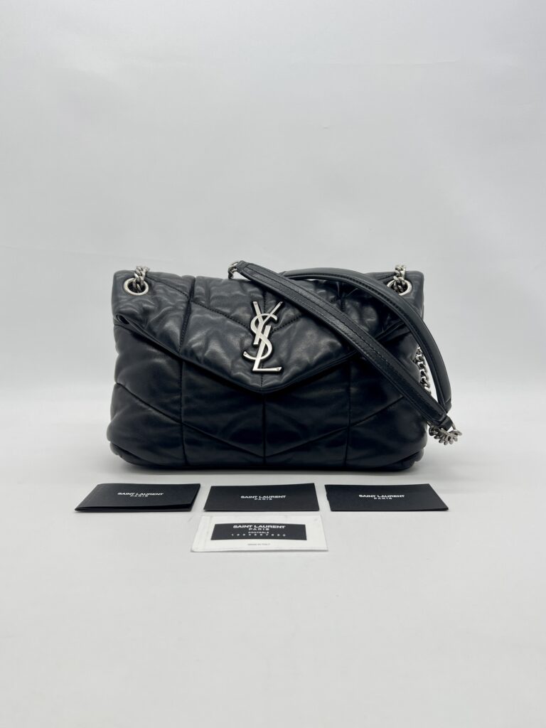 Saint Laurent Lou Lou Puffer Small Black SHW