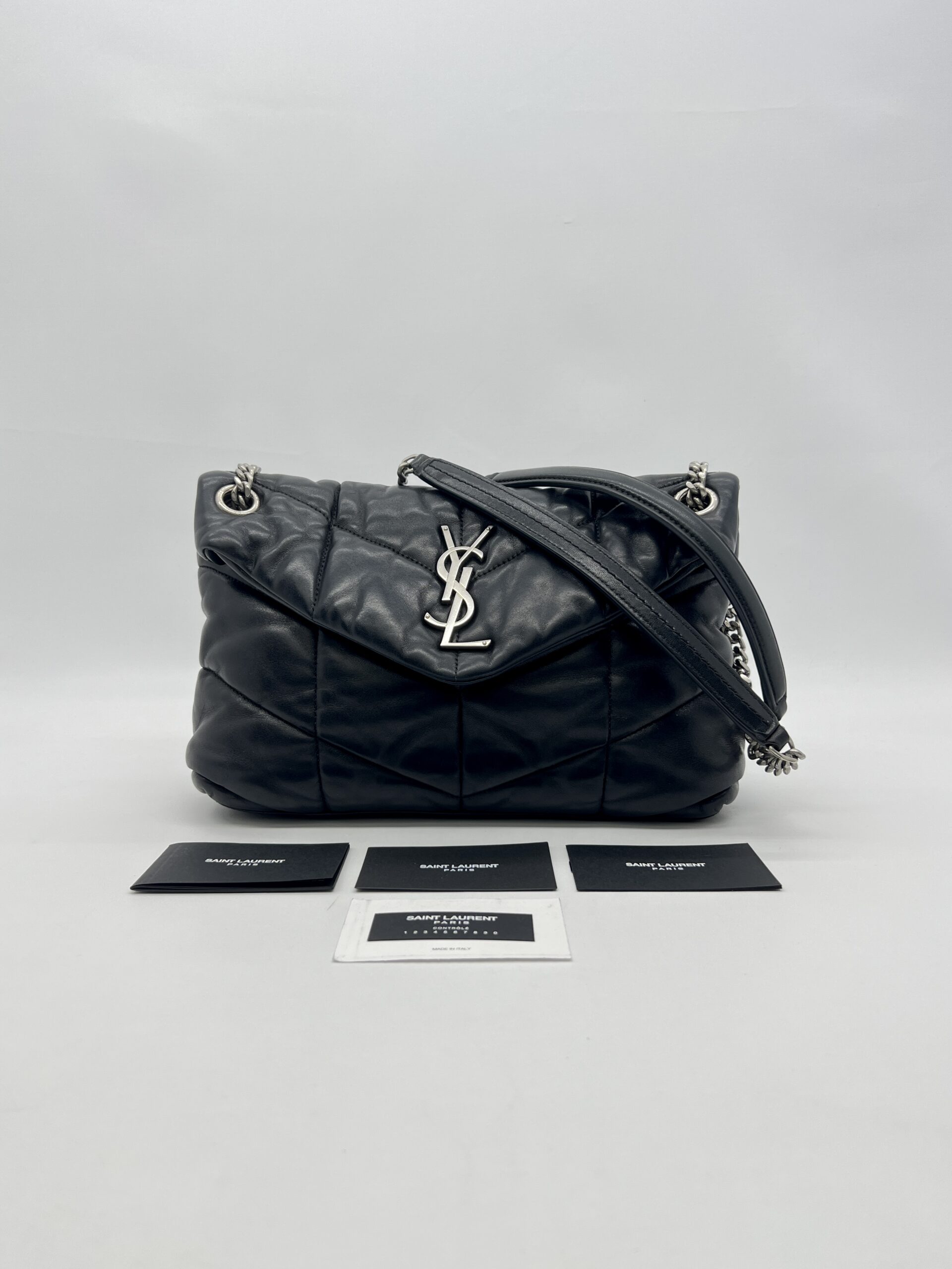 Saint Laurent Lou Lou Puffer Small Black SHW