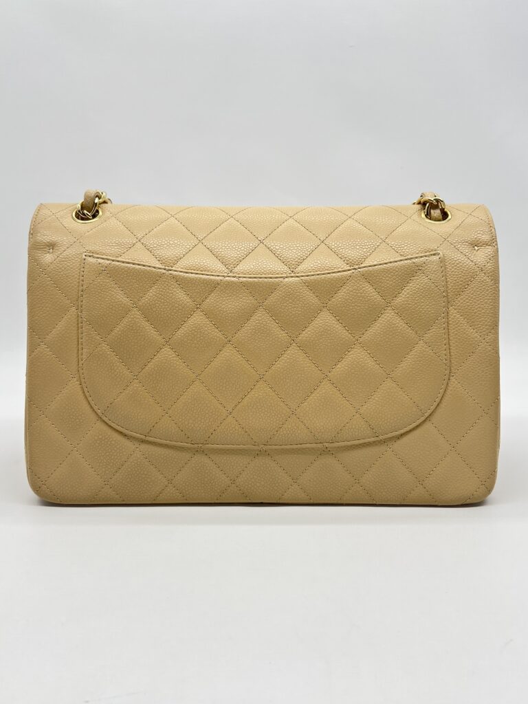 Chanel Jumbo Classic D Flap Caviar Beige GHW