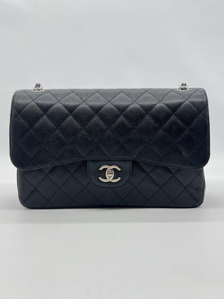 Chanel Jumbo Classic D Flap Caviar Black SHW