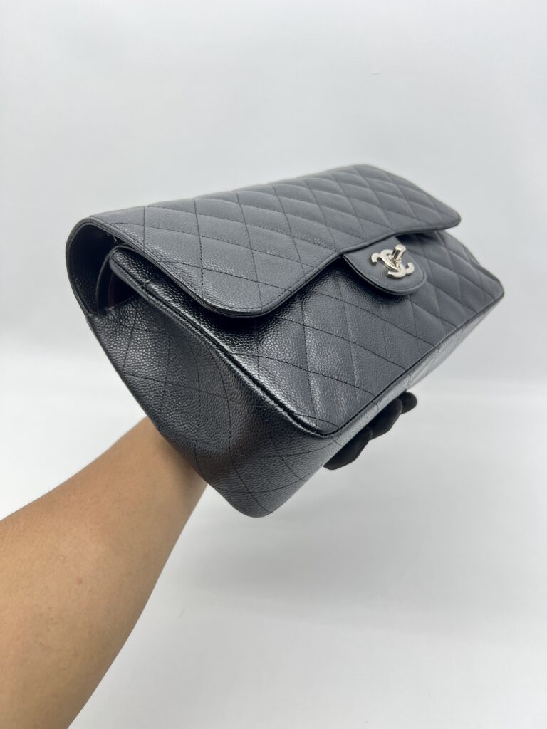Chanel Jumbo Classic D Flap Caviar Black SHW