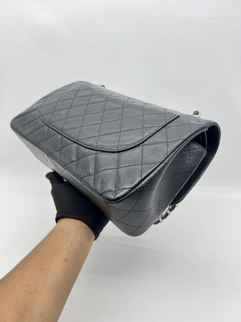 Chanel Jumbo Classic D Flap Caviar Black SHW