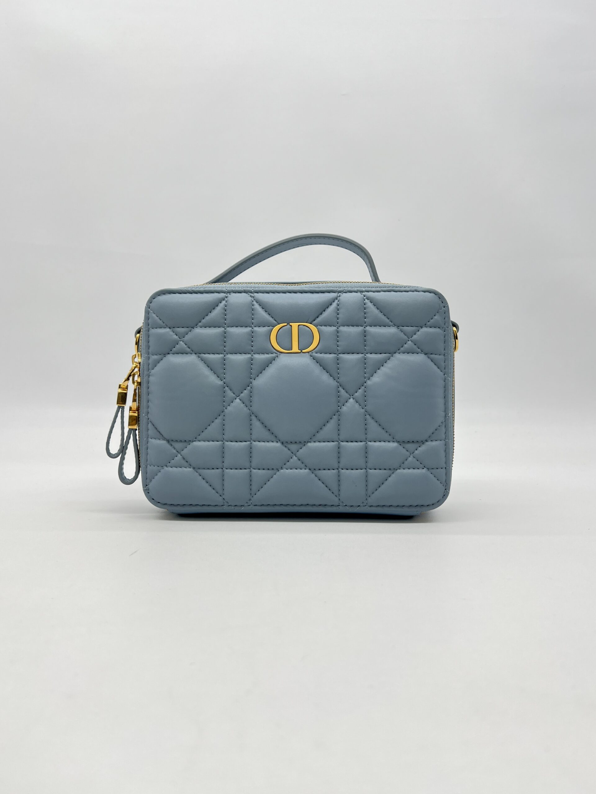 Dior Caro Box Bag Blue GHW
