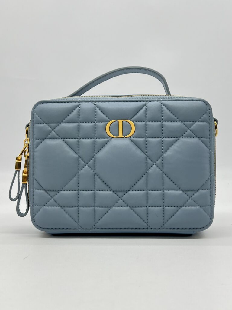Dior Caro Box Bag Blue GHW