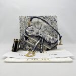Dior Saddle Medium Canvas Toile De Jouy GHW