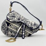 Dior Saddle Medium Canvas Toile De Jouy GHW