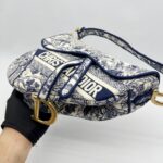 Dior Saddle Medium Canvas Toile De Jouy GHW