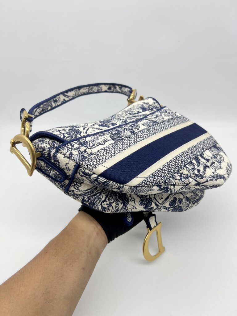Dior Saddle Medium Canvas Toile De Jouy GHW