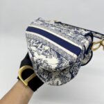 Dior Saddle Medium Canvas Toile De Jouy GHW