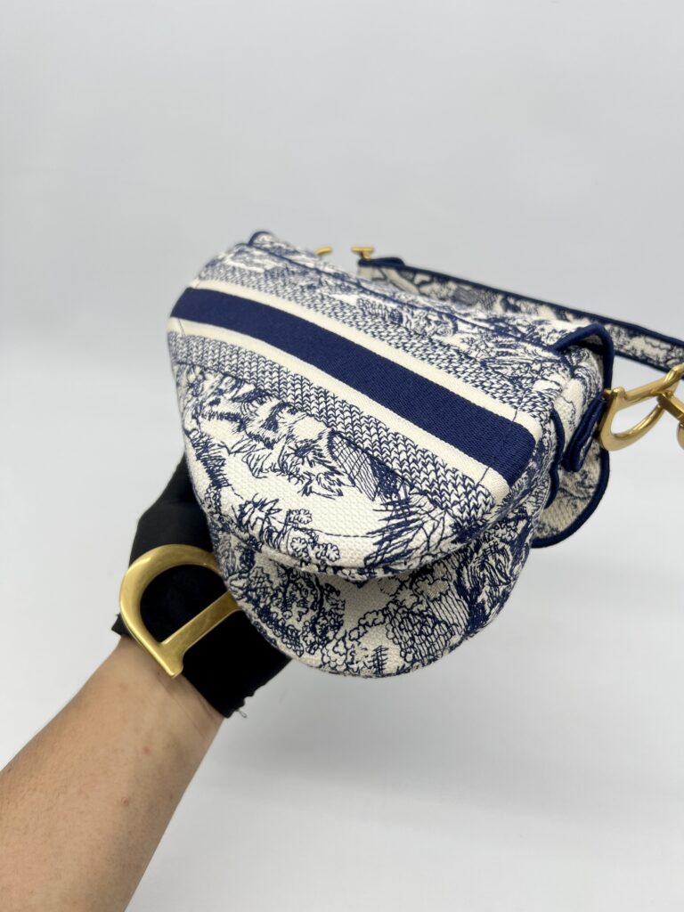 Dior Saddle Medium Canvas Toile De Jouy GHW
