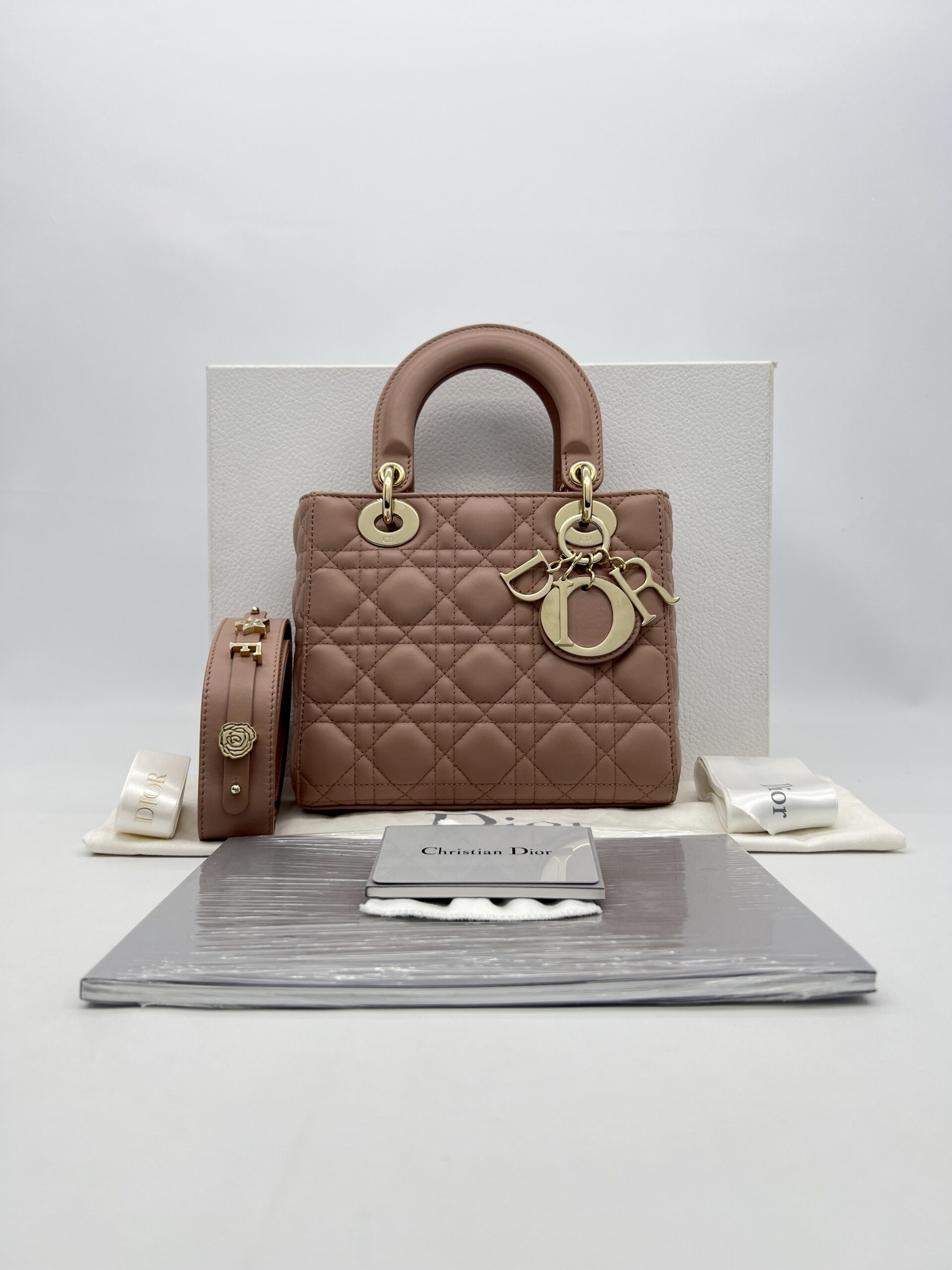 Dior Lady D Small Lambskin Blush GHW