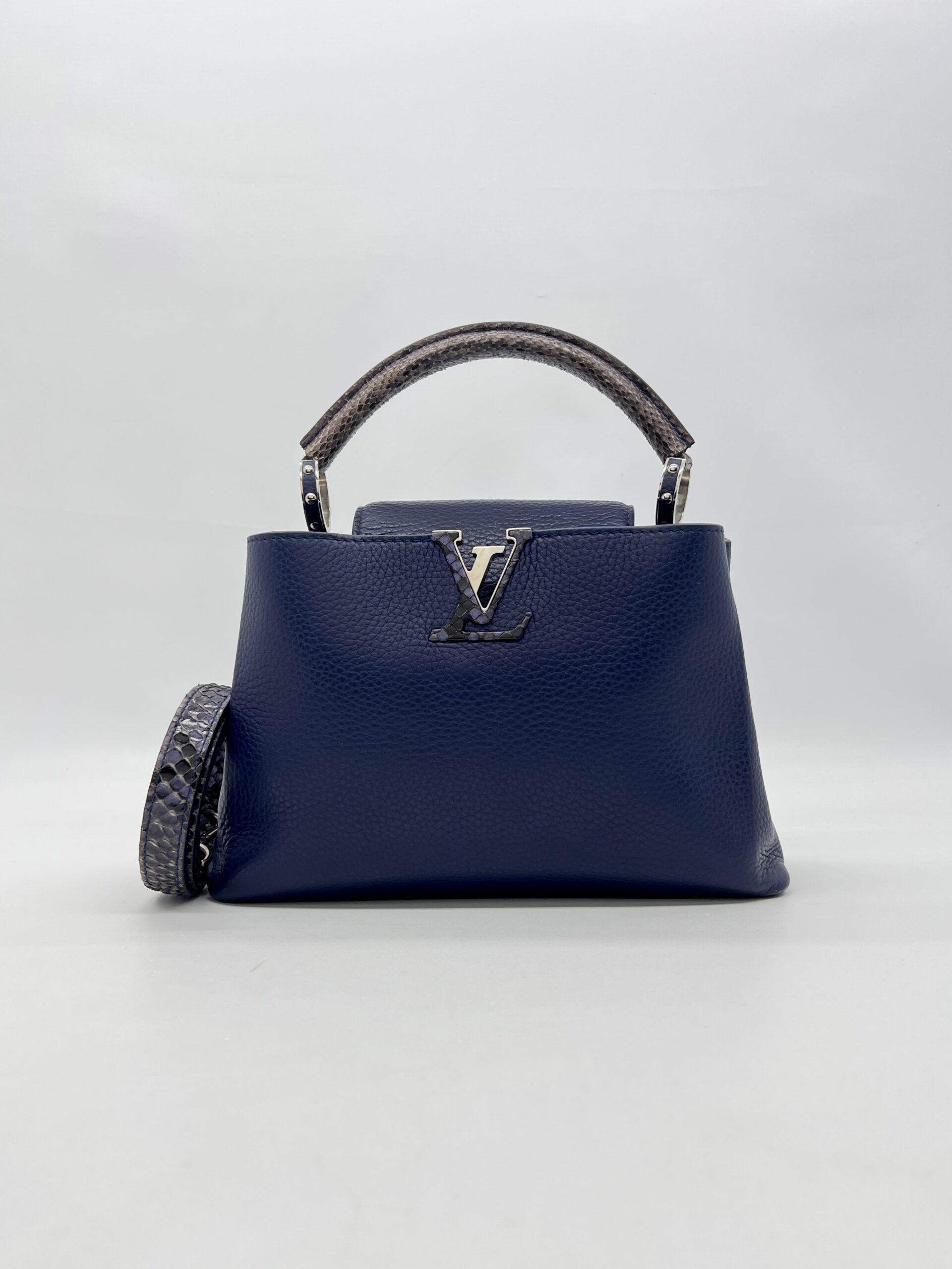 Louis Vuitton Capucines Phyton Navy Handle Phyton SHW