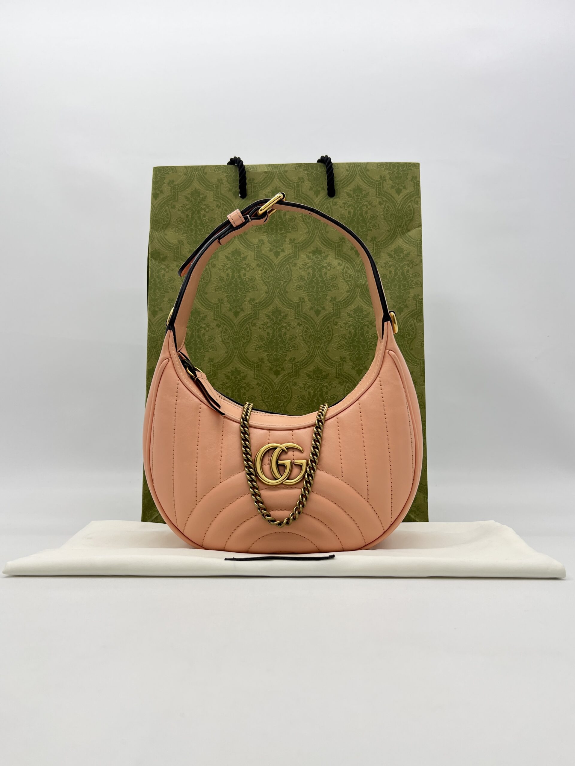 Gucci GG Marmont Mini Shoulder Leather Peachy Chic GHW