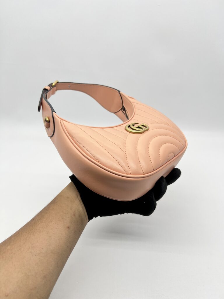 Gucci GG Marmont Mini Shoulder Leather Peachy Chic GHW