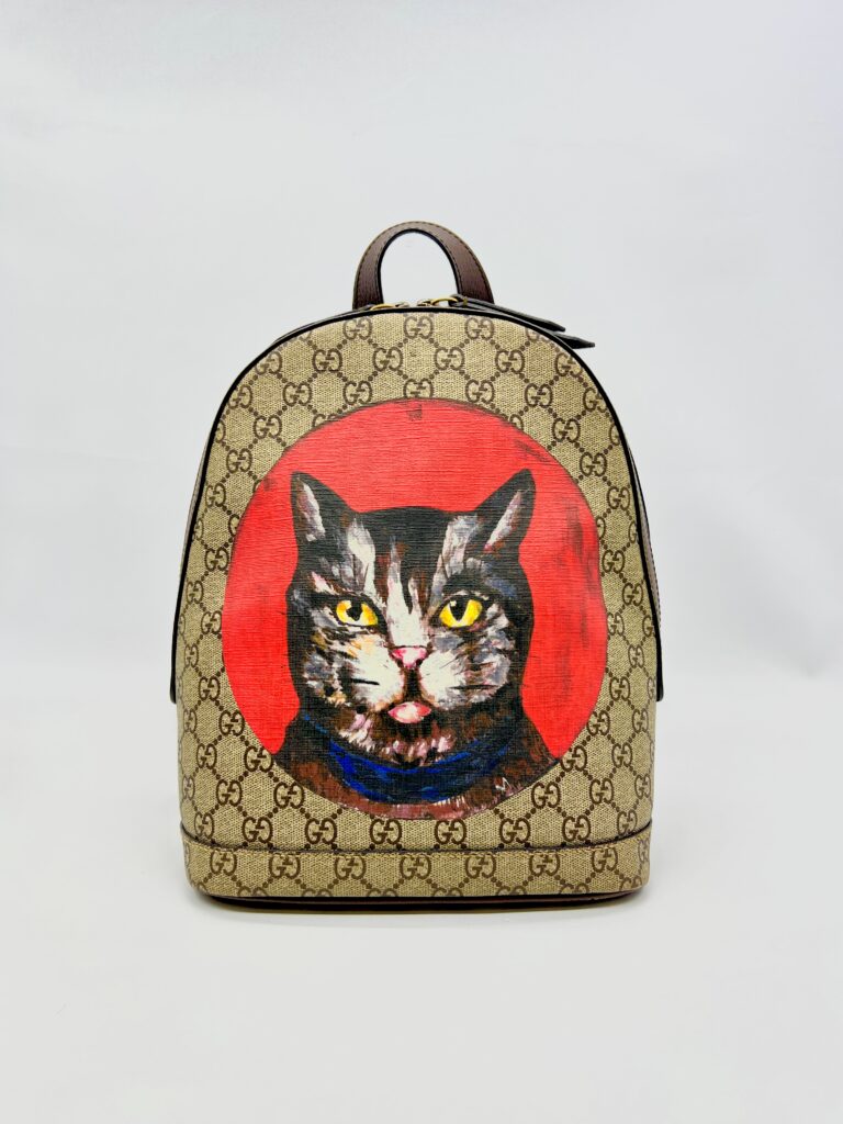 Gucci Bosco Backpack Cat GG Supreme Canvas GHW
