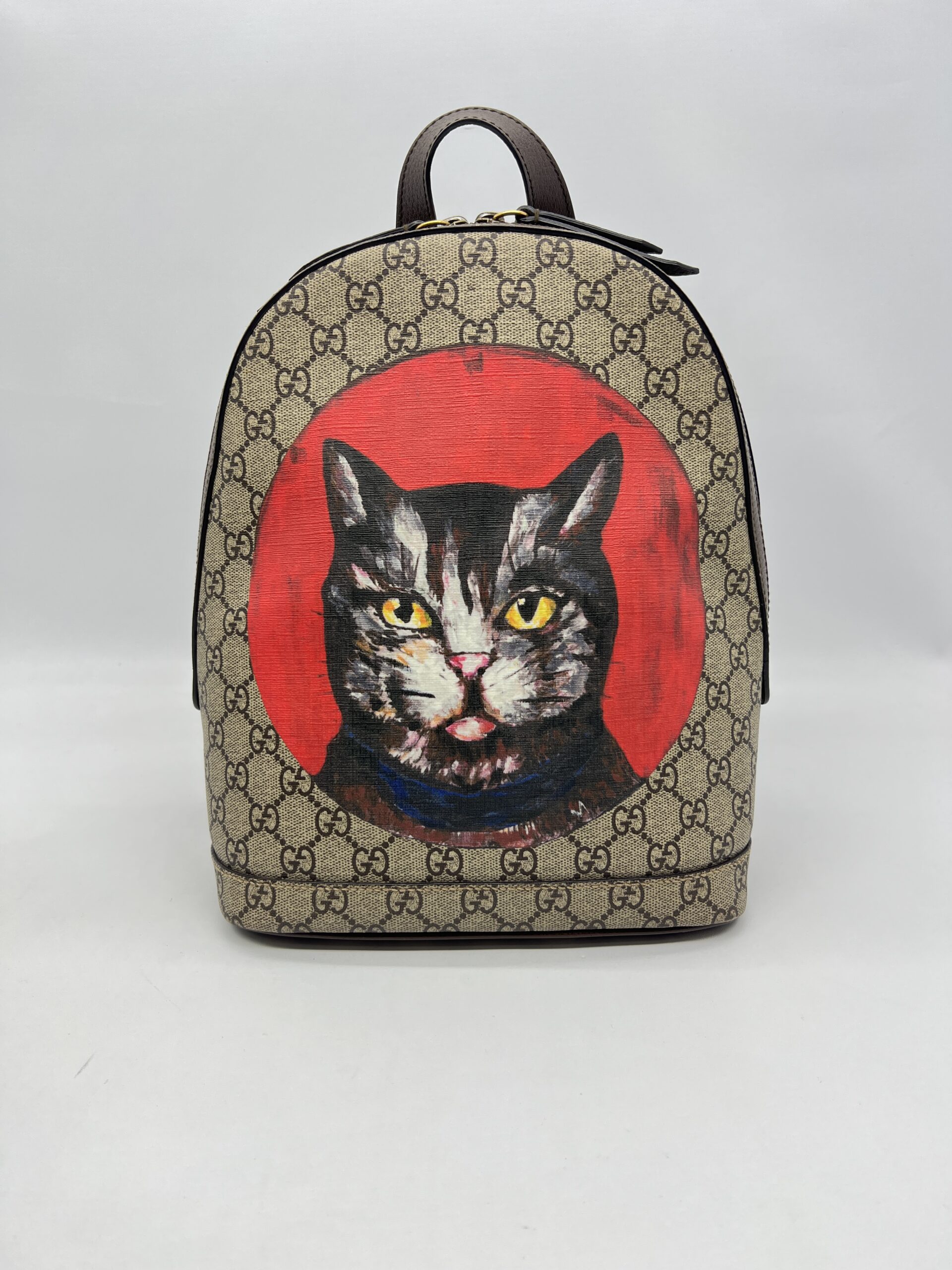 Gucci Bosco Backpack Cat GG Supreme Canvas GHW