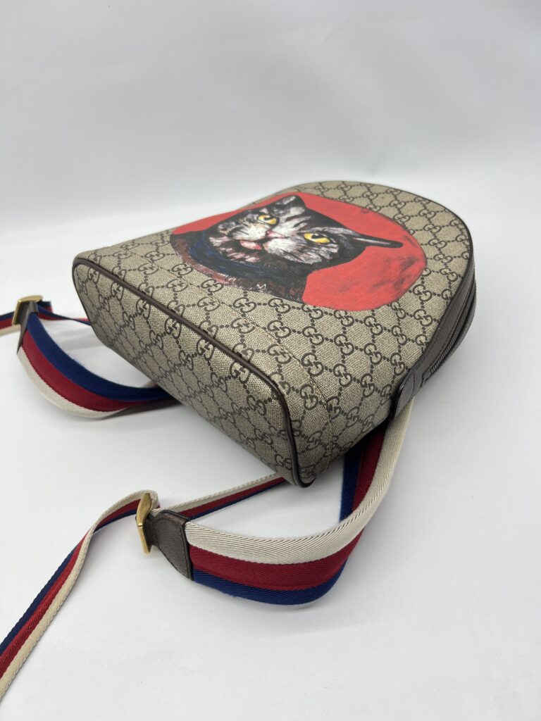 Gucci Bosco Backpack Cat GG Supreme Canvas GHW