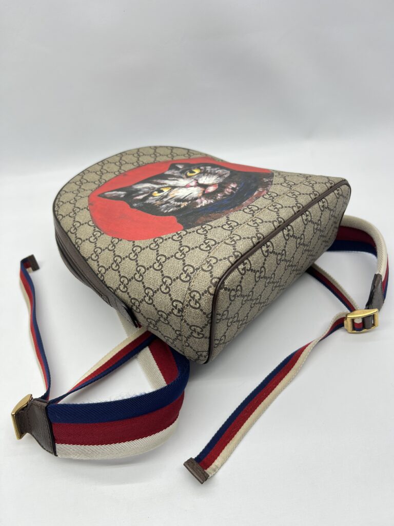 Gucci Bosco Backpack Cat GG Supreme Canvas GHW