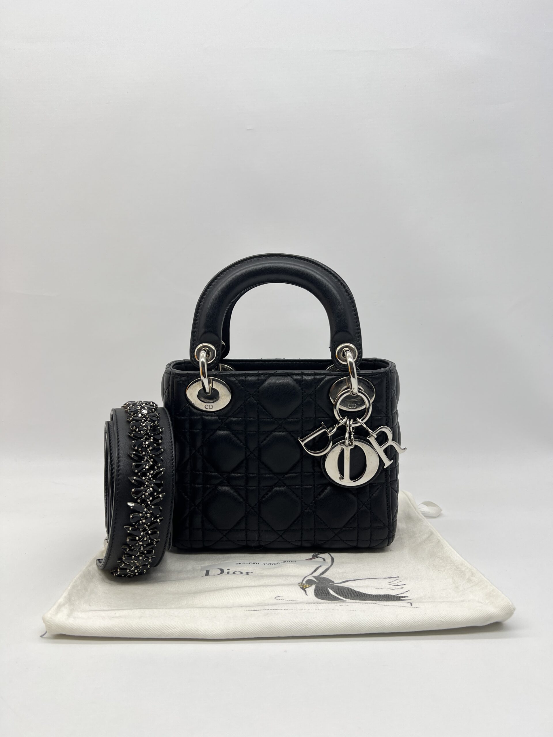 Dior Lady Dior Mini Black SHW
