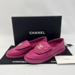 Chanel Moccasins Loafers Fuchsia GHW