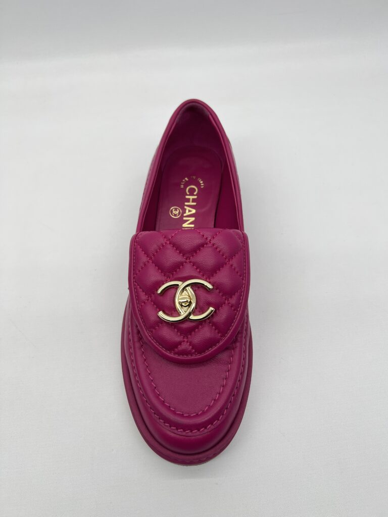 Chanel Moccasins Loafers Fuchsia GHW