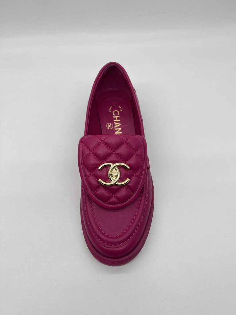 Chanel Moccasins Loafers Fuchsia GHW