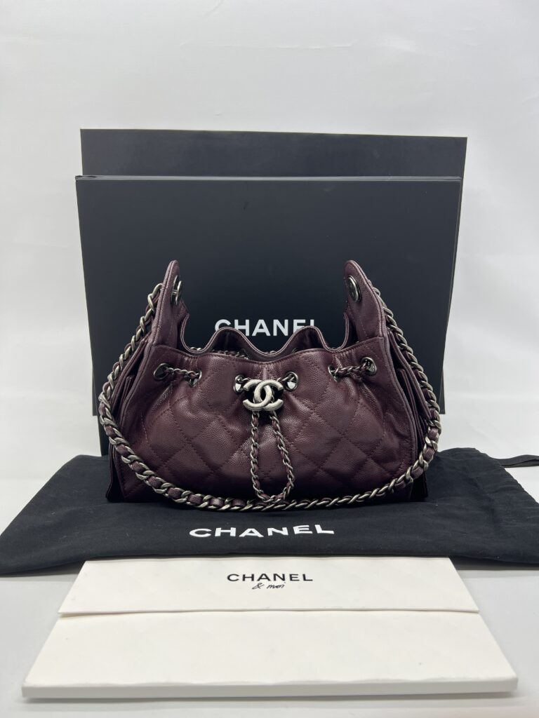 Chanel C25 Mini Caviar Dark Burgundy RHW