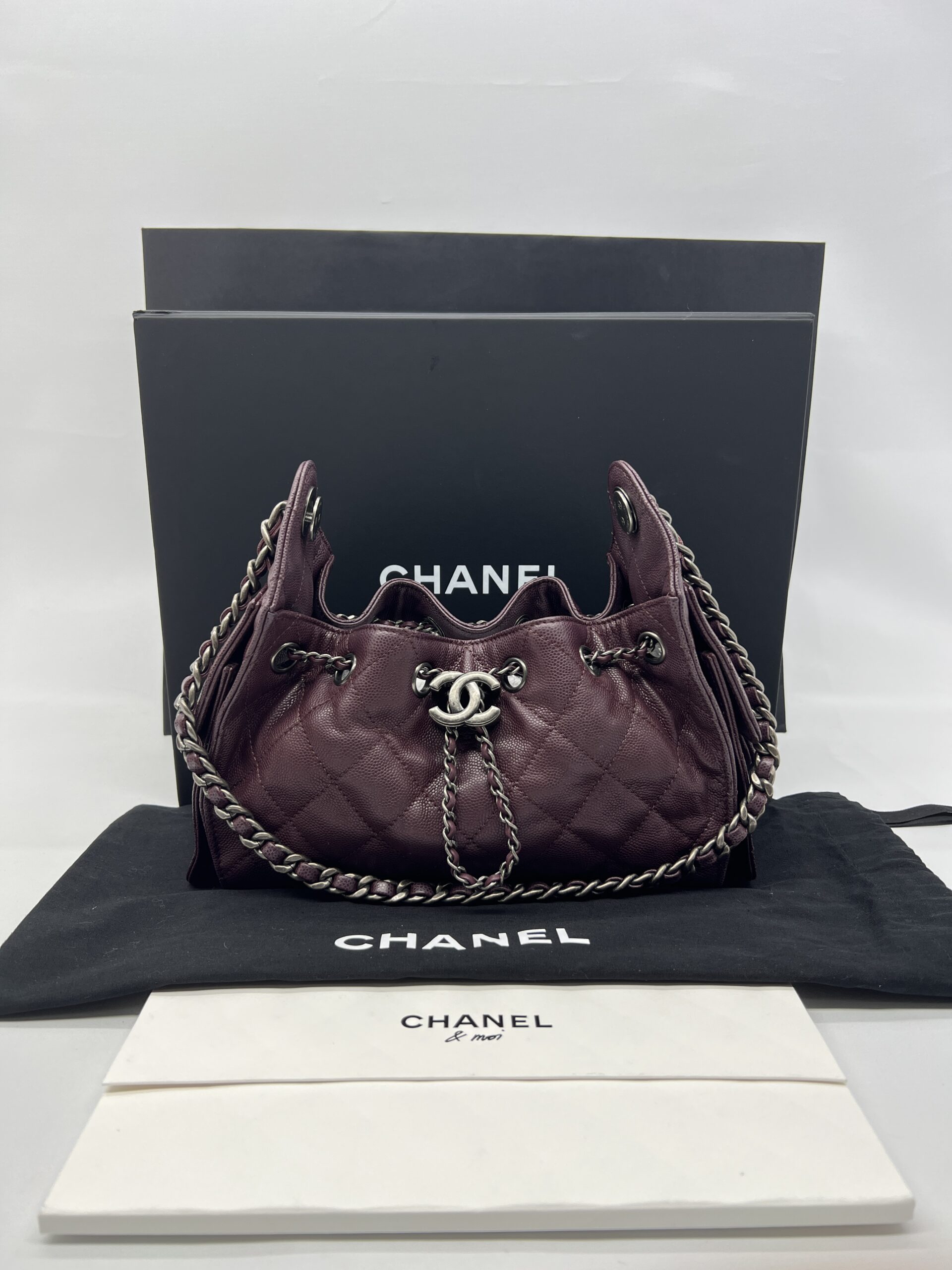 Chanel C25 Mini Caviar Dark Burgundy RHW