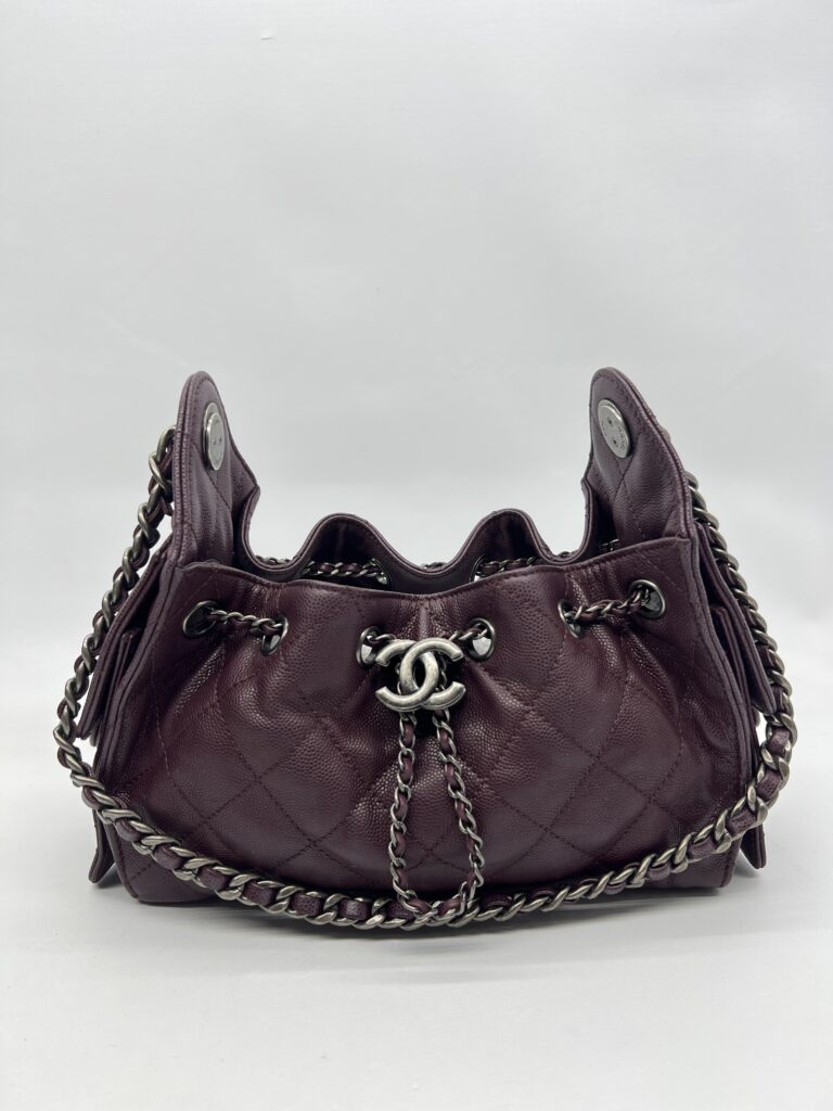 Chanel C25 Mini Caviar Dark Burgundy RHW